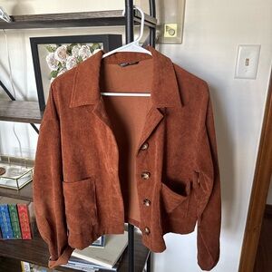 Women's Corduroy Jacket in Rust